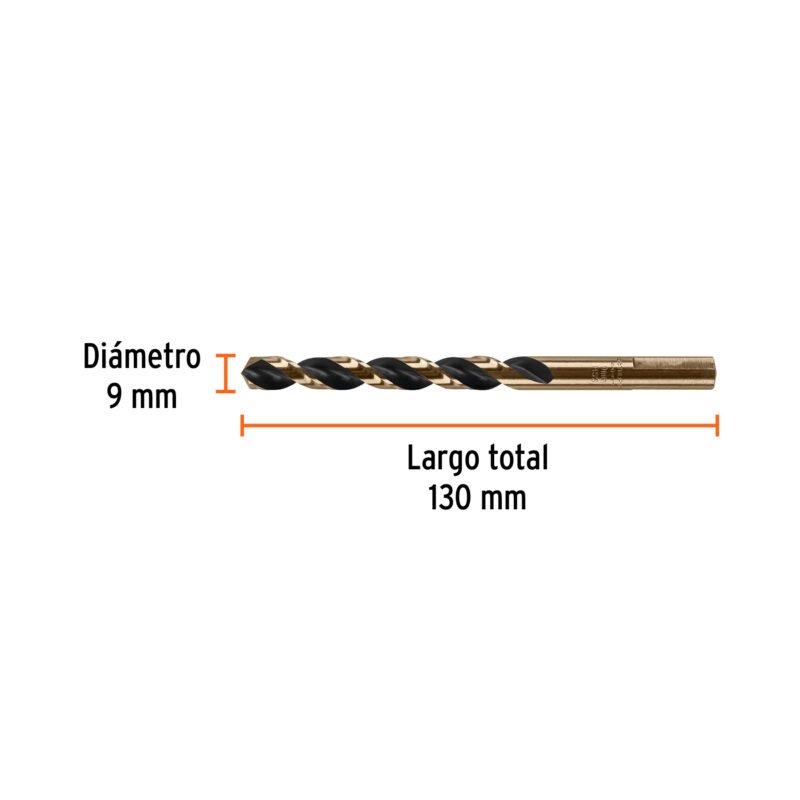 Código: 14207 Broca HSS 9.0 mm Trugold para metal, Truper Expert BAV-90