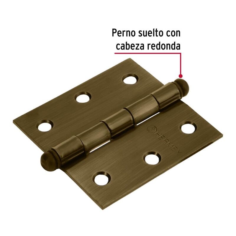 BC-252RFC1.jpg Código: 43245 Bisagra cuadrada 2-1/2', latón antiguo, cabeza redonda BC-252R