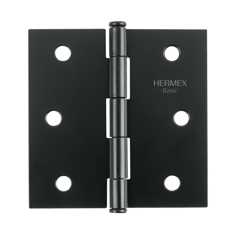 BC-306PP.jpg Código: 27134 Bisagra cuadrada 3', negro mate, cabeza plana, BASIC BC-306PP