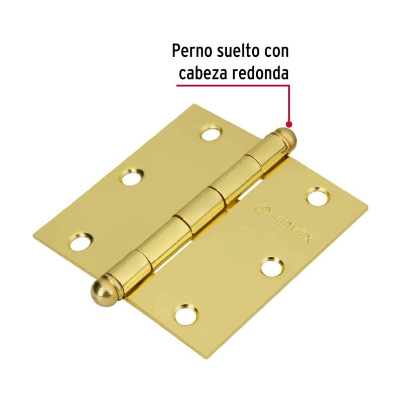 BC-351RBFC1.jpg Código: 43241 Bolsa c/2 bisagras cuadradas 3-1/2' latonado,cabeza redonda BC-351RB