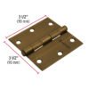 BC-352PFC2.jpg Código: 43252 Bisagra cuadrada 3-1/2', latón antiguo, cabeza plana, HERMEX BC-352P
