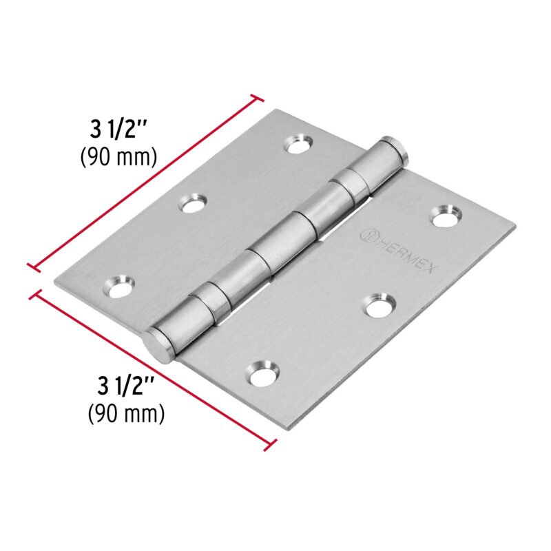 BC-354PFC2.jpg Código: 43228 Bisagra cuadrada 3-1/2' acero inox, cabeza plana, HERMEX BC-354P