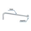 Código: 47752 Brazo recto 50 cm con chapetón para regadera, cromo, Foset BCH-650