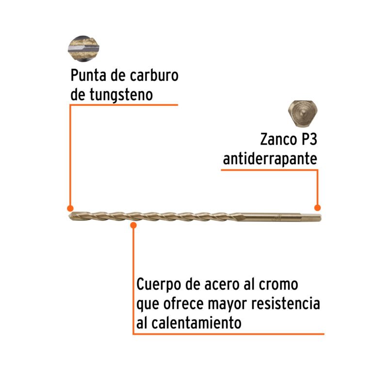 Código: 102352 Broca para concreto 13 x 300 mm, Truper BCT-13X300