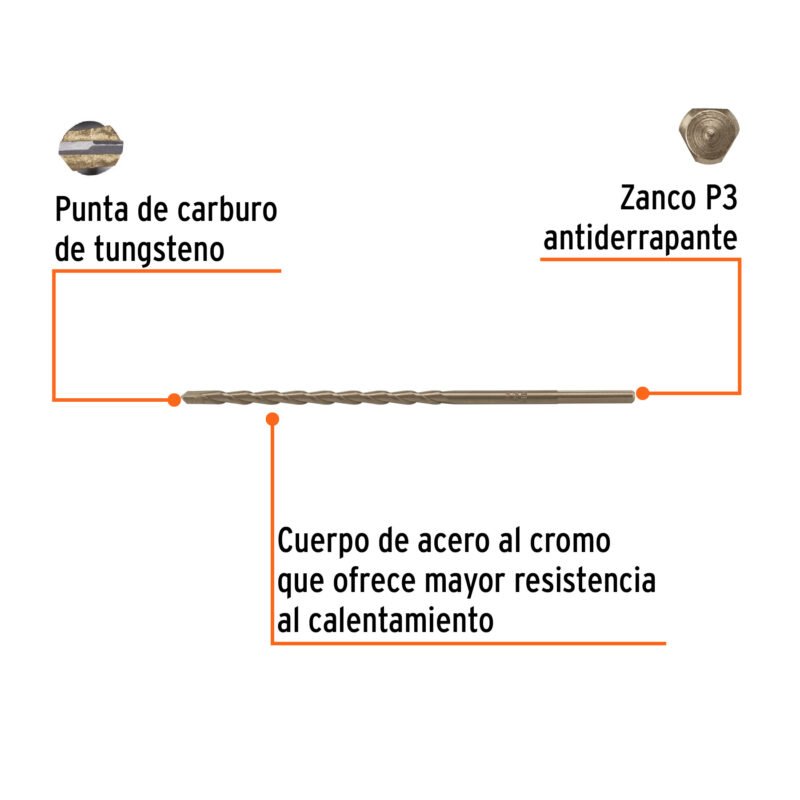 Código: 102341 Broca para concreto 5 x 150 mm, Truper BCT-5X150