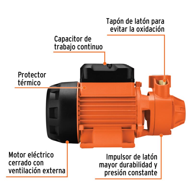 BOAP-1FC1.jpg Código: 10070 Bomba periférica 1HP, altura máx 70m, uso agrícola, EXPERT BOAP-1