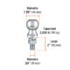 Código: 44441 Bola de arrastre para remolque, 1-7/8', 2000 lb, Truper BOLA-20