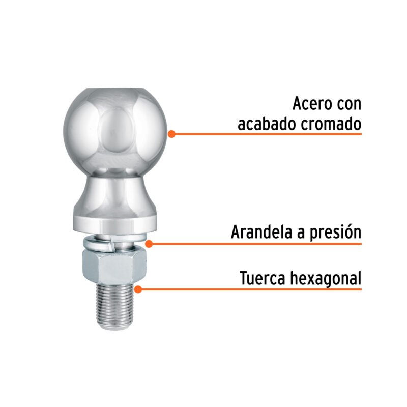 BOLA-35FC1.jpg Código: 44440 Bola de arrastre para remolque, 2', 3500 lb, Truper BOLA-35