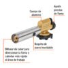Código: 11987 Boquilla aluminio, enc.electrónico, p/lata de gas 1/4 vuelta BOQ-90