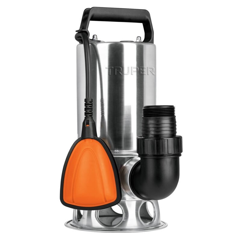 BOS-1SM.jpg Código: 12607 Bomba sumergible acero inoxidable, agua sucia, 1 HP, TRUPER BOS-1SM