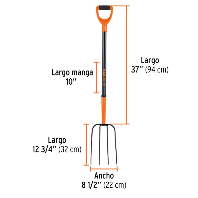 BPJ-4MCFC2.jpg Código: 102113 Bieldo para paja, 4 dientes, mgo de acero 37',puño'Y' TRUPER BPJ-4MC