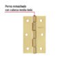 Código: 45689 Bolsa con 2 bisagras rectangulares 3-1/2', acero latonado BR-351B