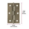 Código: 46914 Bisagra rectangular 3-1/2' latón antiguo, HERMEX BR-352