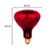 Código: 48324 Lámpara incandescente de calor, BR40 270 Watts, rojo BR-40I