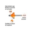 Código: 11472 Broca para router, redondeado con moldura, 1' con balero BROU-RM1X