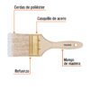Código: 13346 Brocha cerdas sintéticas 3' corte recto, mango de madera BRT-3S