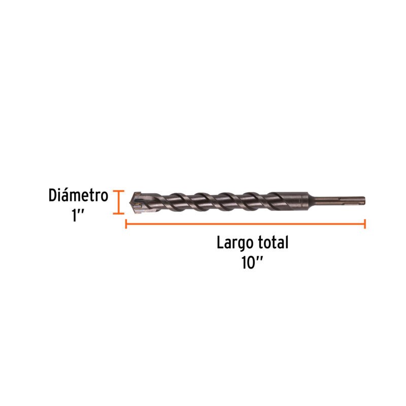 BS-1X10FC2.jpg Código: 11289 Broca SDS Plus 1 x 10', Truper BS-1X10