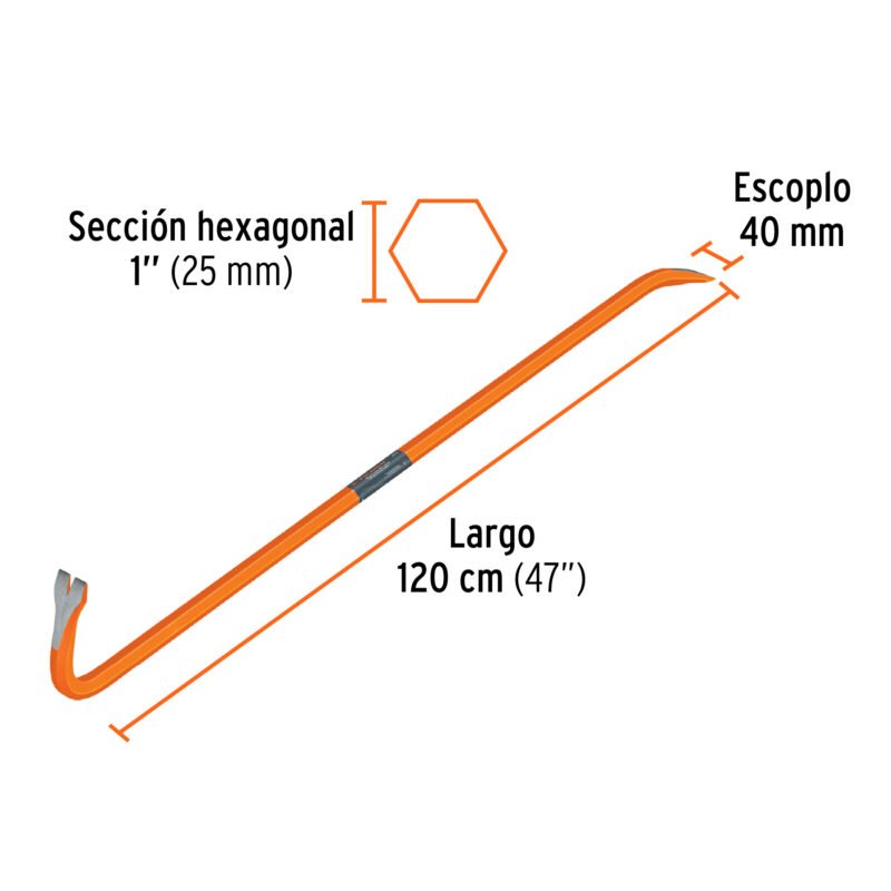 Código: 10874 Barreta de uña de 1' x 120 cm, Truper BU-120