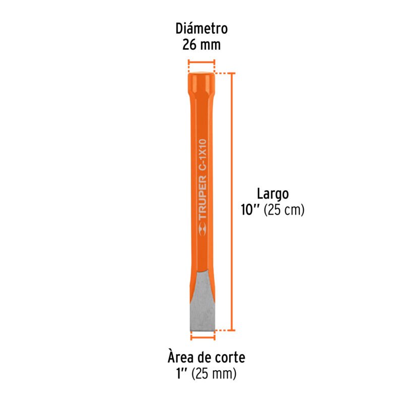 Código: 12163 Cincel de corte frío de 1 X 10', Truper C-1X10