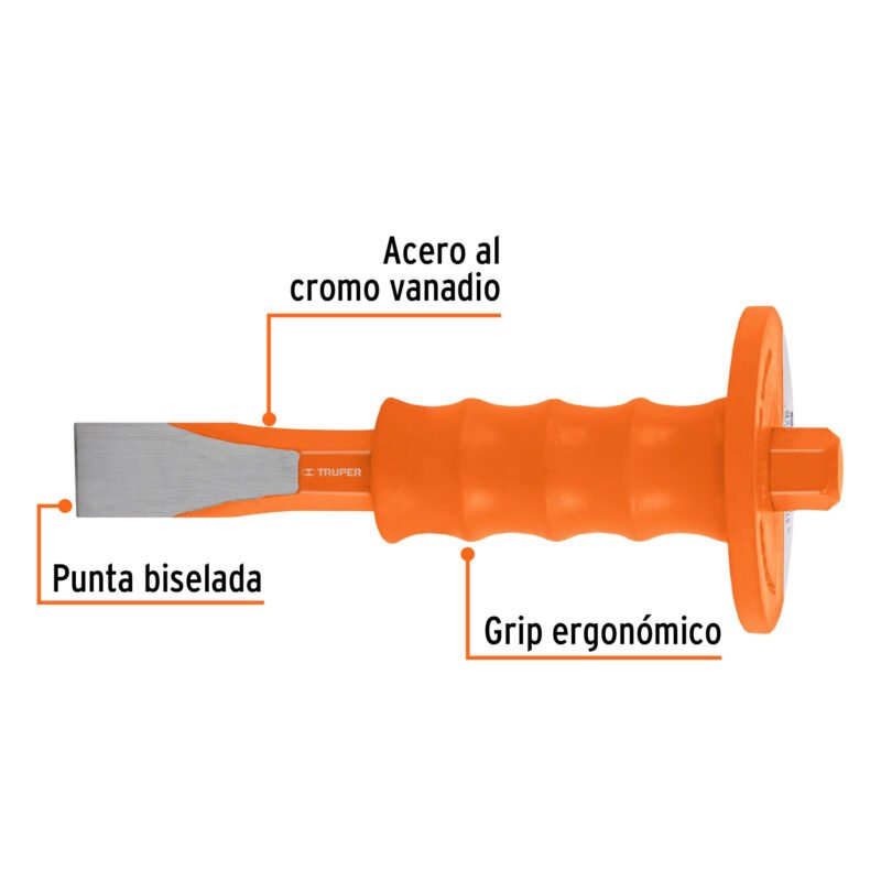 C-1X8GFC1.jpg Código: 12276 Cincel de corte frío 1 x 8' con grip, Truper C-1X8G