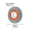 Código: 11520 Carda alambre ondulado 6' x 3/4' para esmeril, Truper CA-104