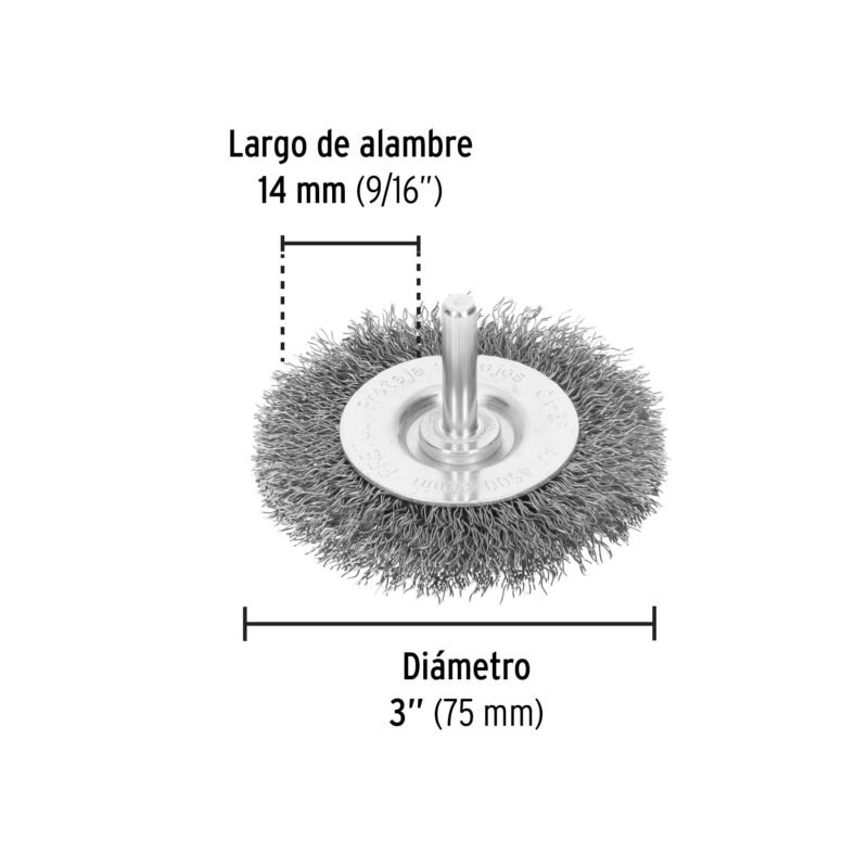 CA-3PFC2.jpg Código: 21003 Carda circular 3' alambre grueso para taladro, Pretul CA-3P