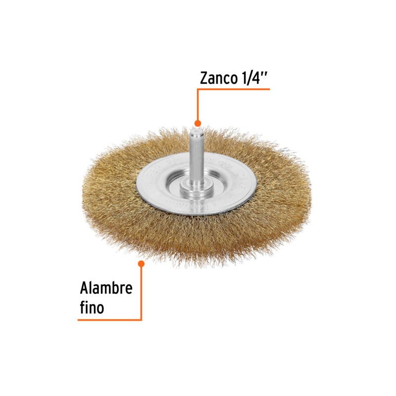 CA-4FFC1.jpg Código: 11576 Carda circular 4' alambre fino para taladro, Truper CA-4F