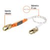 Código: 10763 Línea de vida 1.8m cuerda políéster, absorbedor impacto,ANSI CAB-5431-18-A