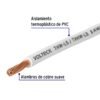 Código: 40115 Metro de cable THHW-LS 8 AWG blanco en carrete de 500 m CAB-8B-500