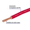 Código: 40249 Carrete con 10 m de cable THHW-LS 8 AWG rojo, Volteck CAB-8R-10
