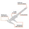 Código: 14394 Calibrador vernier analógico 6' acero inox, std y mm, Truper CAL-6MP