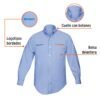 Código: 60344 Camisa manga larga para hombre, azul, CH, Truper CAM-AZ-LS