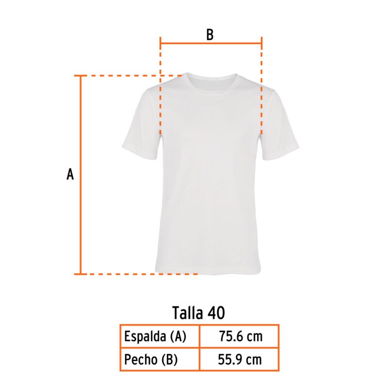 CAM-BLA-40FC2.jpg Código: 60005 Playera cuello redondo para hombre, blanca, G, Truper CAM-BLA-40
