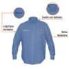 Código: 60336 Camisa de mezclilla manga larga para hombre, CH, Truper CAM-MEZ-LS
