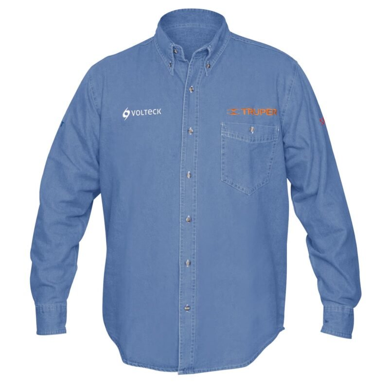 CAM-MEZ-LXL.jpg Código: 60339 Camisa de mezclilla manga larga para hombre, EG, Truper CAM-MEZ-LXL