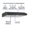 Código: 49488 Campana extractora 60 cm, empotrable, negra, Foset CAME-60M