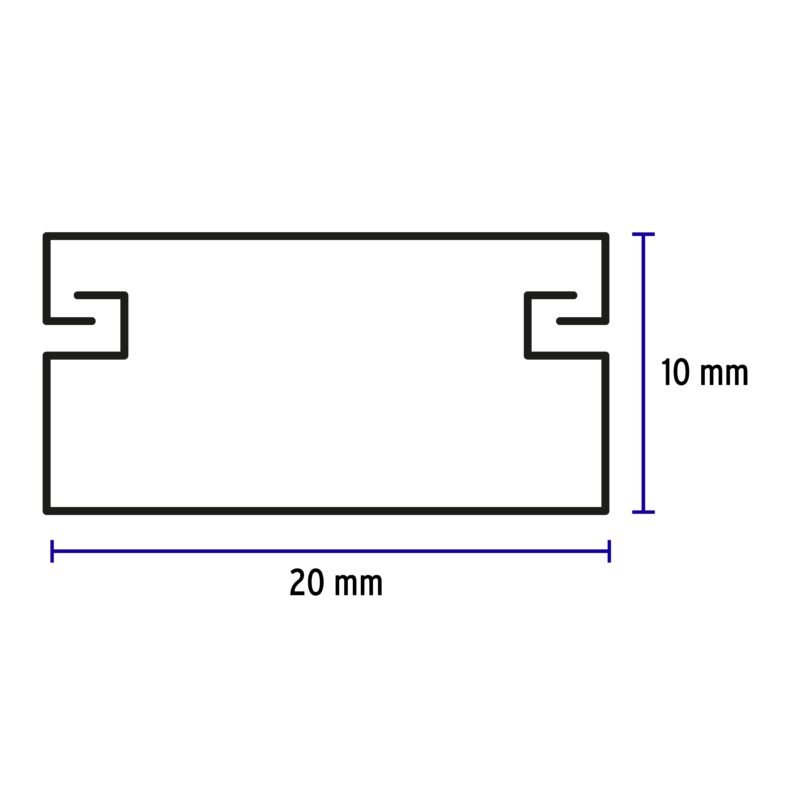 CAN-1020AFC1.jpg Código: 46284 Canaleta de 1 vía 10 x 20 mm, con adhesivo, VOLTECK CAN-1020A
