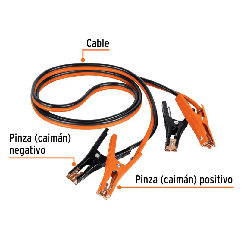 CAP-3008TFC1.jpg Código: 17543 Cables pasa corriente 3 m, 225 A, 8 AWG, con funda, Truper CAP-3008T