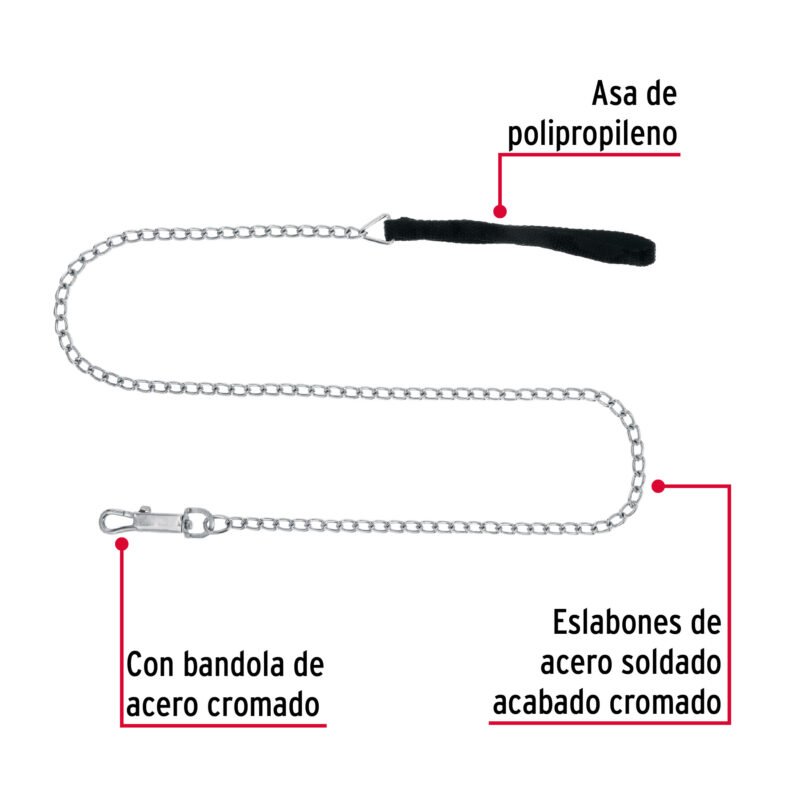 CAPE-25FC1.jpg Código: 44281 Correa de 1.2 m de paseo para perro, eslabón 2.5 mm, Fiero CAPE-25