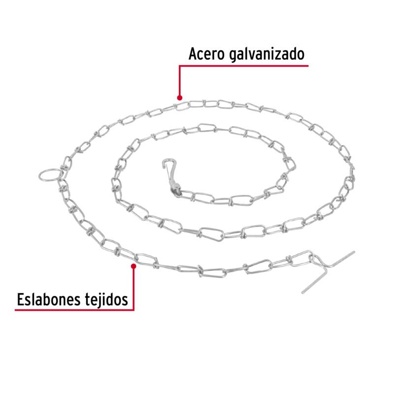 Código: 44313 Cadena de 1.8 m de amarre para perro, 2.1 mm, Fiero CAPE-25V