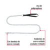 Código: 44282 Correa de 1.2 m de paseo para perro, eslabón 3 mm, Fiero CAPE-30