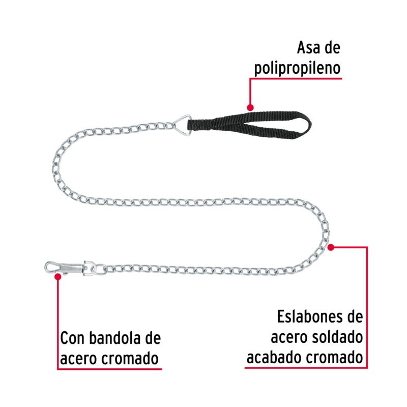 CAPE-30FC1.jpg Código: 44282 Correa de 1.2 m de paseo para perro, eslabón 3 mm, Fiero CAPE-30