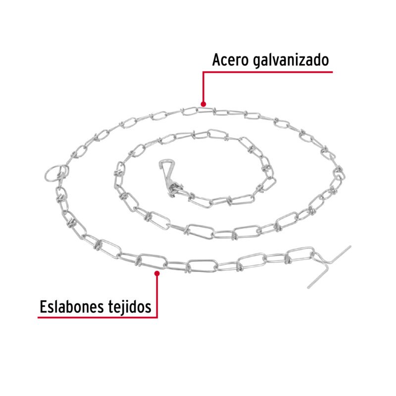 CAPE-30VFC1.jpg Código: 44314 Cadena de 1.8 m de amarre para perro, 2.4 mm, Fiero CAPE-30V