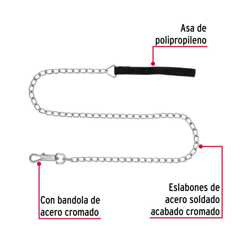 CAPE-35FC1.jpg Código: 44283 Correa de 1.2 m de paseo para perro, eslabón 3.5 mm, Fiero CAPE-35