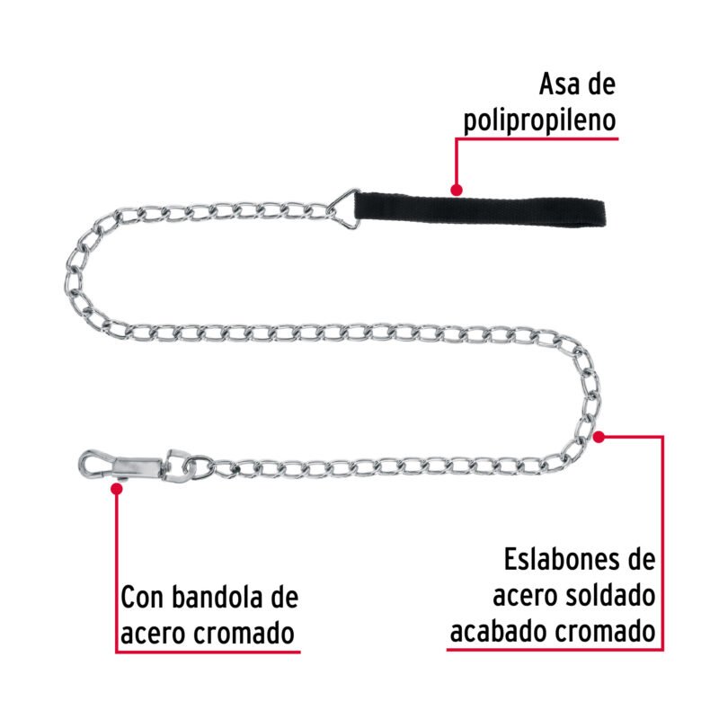 CAPE-40FC1.jpg Código: 44284 Correa de 1.2 m de paseo para perro, eslabón 4 mm, Fiero CAPE-40