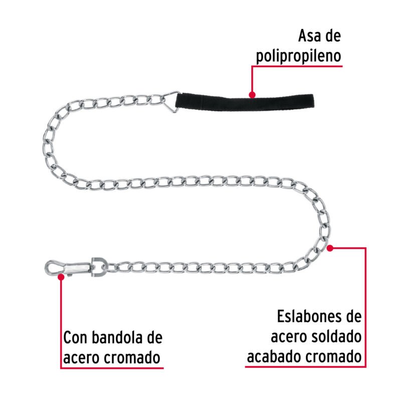 CAPE-45FC1.jpg Código: 44285 Correa de 1.2 m de paseo para perro, eslabón 4.5 mm, Fiero CAPE-45