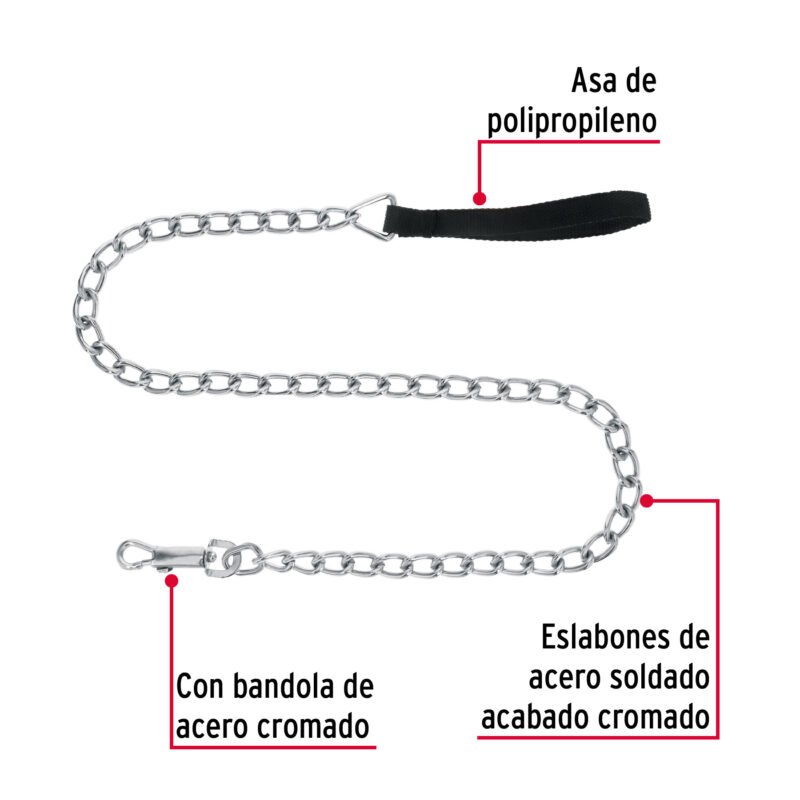 CAPE-50FC1.jpg Código: 44286 Correa de 1.2 m de paseo para perro, eslabón 5 mm, Fiero CAPE-50