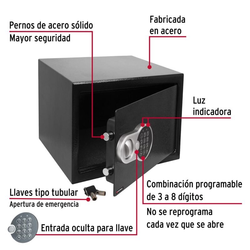 CASE-35FC1.jpg Código: 43081 Caja de seguridad electrónica, mediana, HERMEX CASE-35