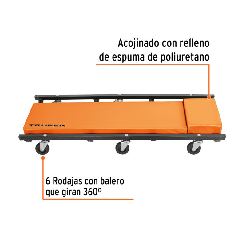 CATA-36FC1.jpg Código: 10098 Cama de acero 36' para mecánico, Truper CATA-36