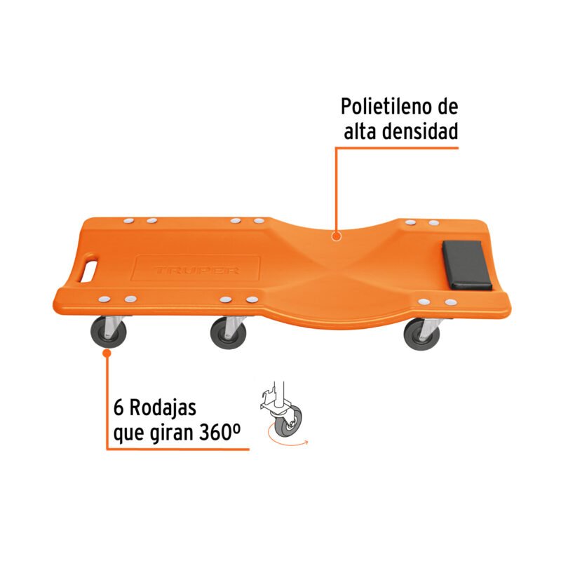 CATA-36PFC1.jpg Código: 100903 Cama de plástico 36' para mecánico, Truper CATA-36P